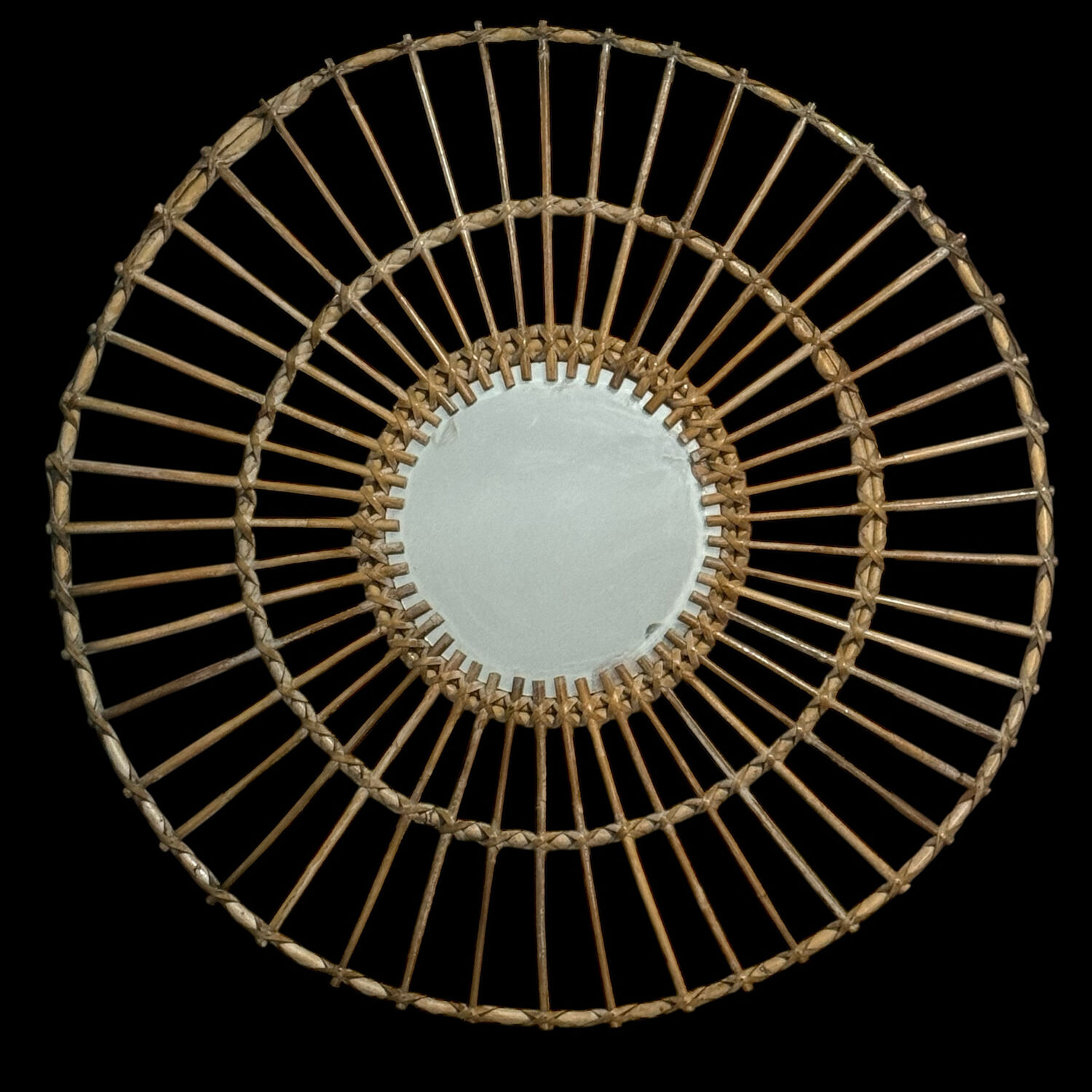 Huge rattan mirror from the 1960s France.