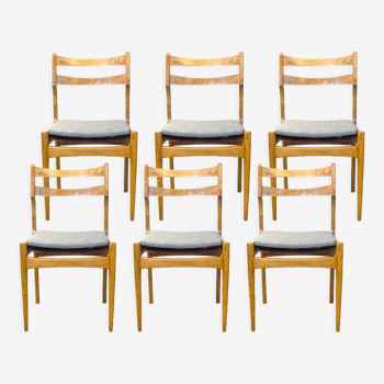 Set de 6 chaises, espagne, 1960's,