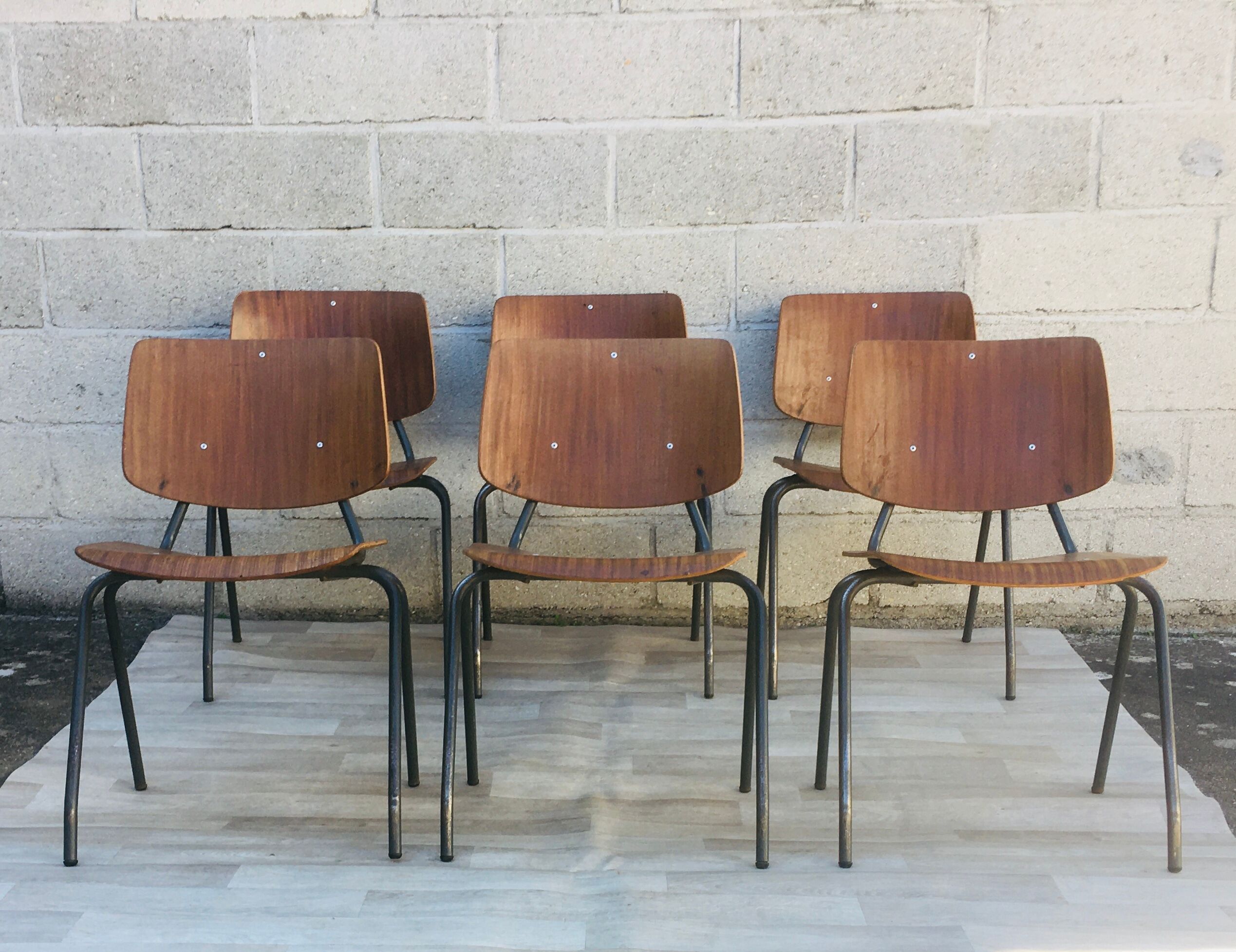 Set of 6 chairs Kho Liang 60s