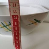 Lunéville soup tureen with yellow and green geometric pattern