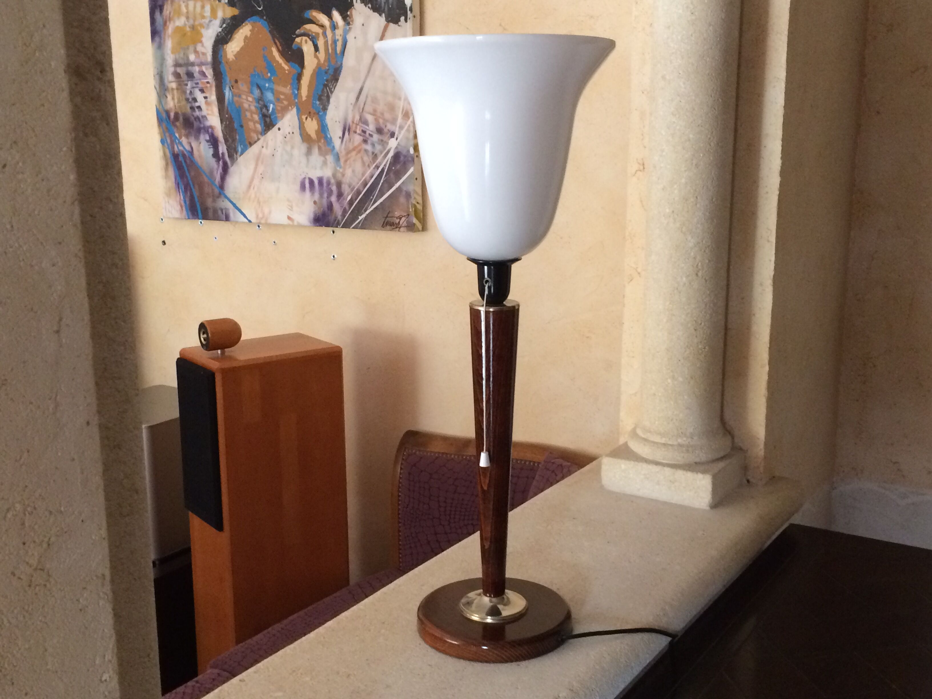 Lamp mazda mahogany, art deco 1950