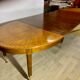 Oval dining table 1960 with 4 extensions, precious wood marquetry