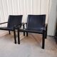 Paire de fauteuil métal et cuir par Mattéo Grassi
