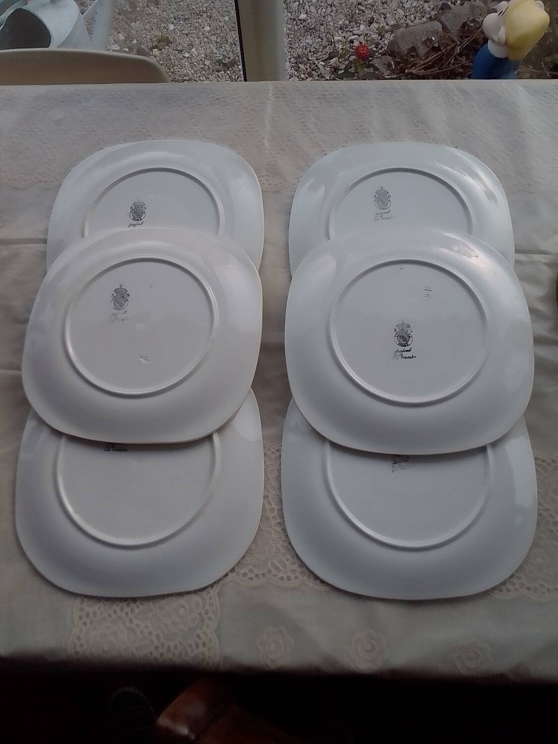 6 KG Luneville earthenware plates