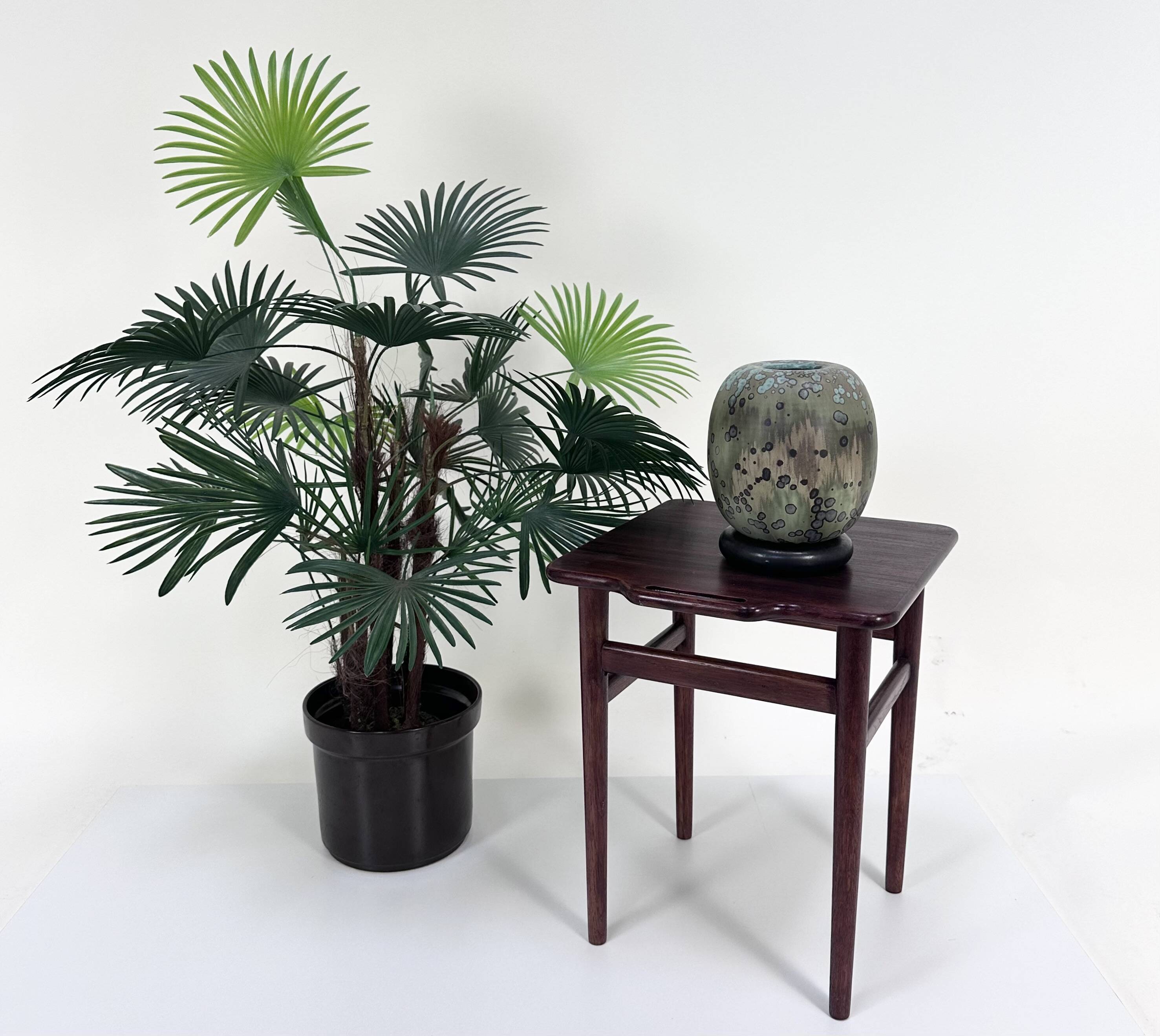 Glazed ceramic art vase with standing ceramic ring by Hanne Wydra-Jantz, Germany 1980