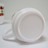 Three mugs and two cups decoration flowers design Jean-Charles Meunier 70s