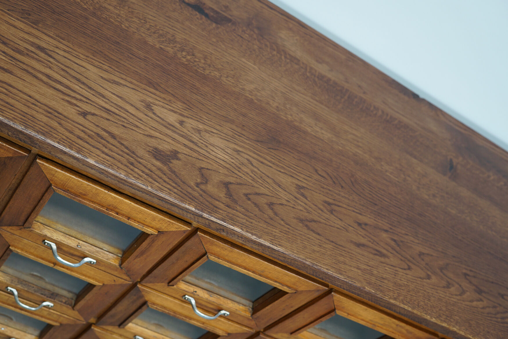 Vintage Dutch Oak Haberdashery Shop Cabinet / Vitrine, 1950s