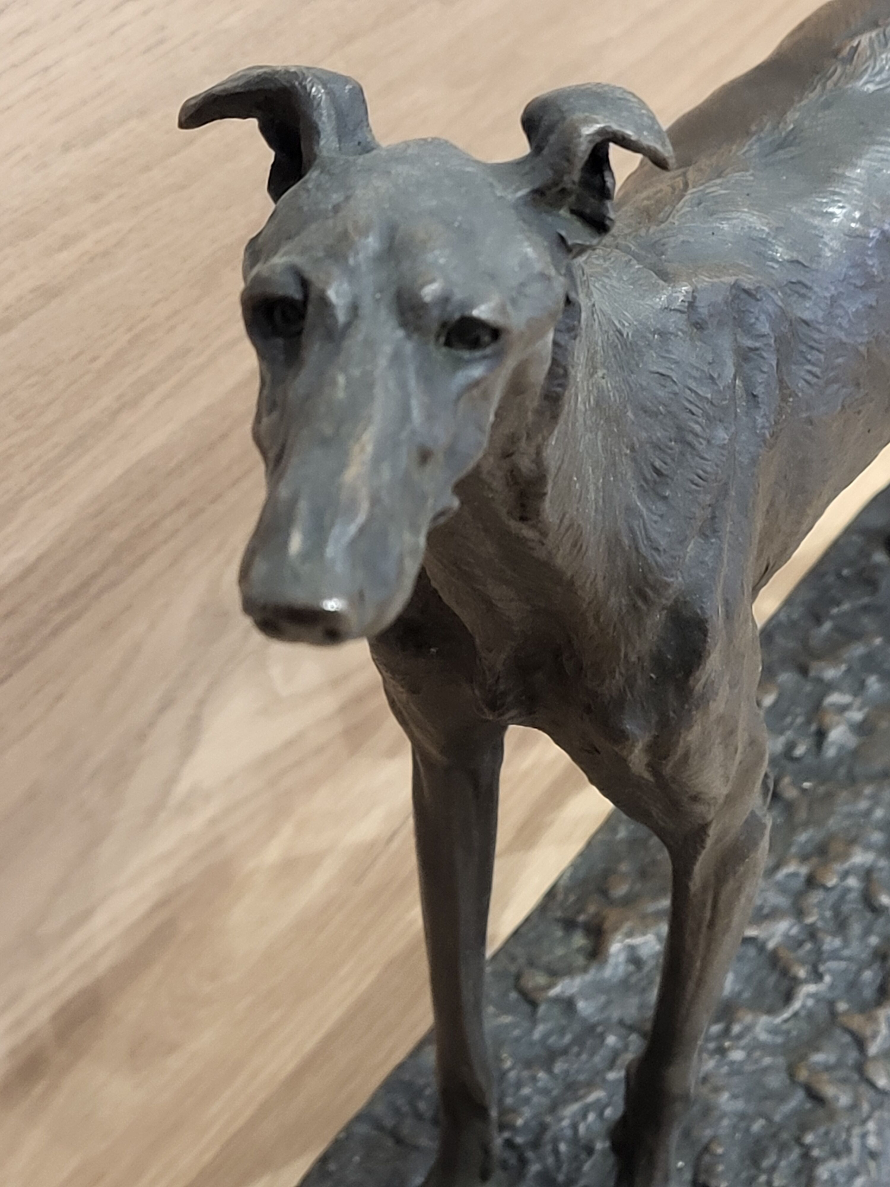 Bronze sculpture of a Greyhound