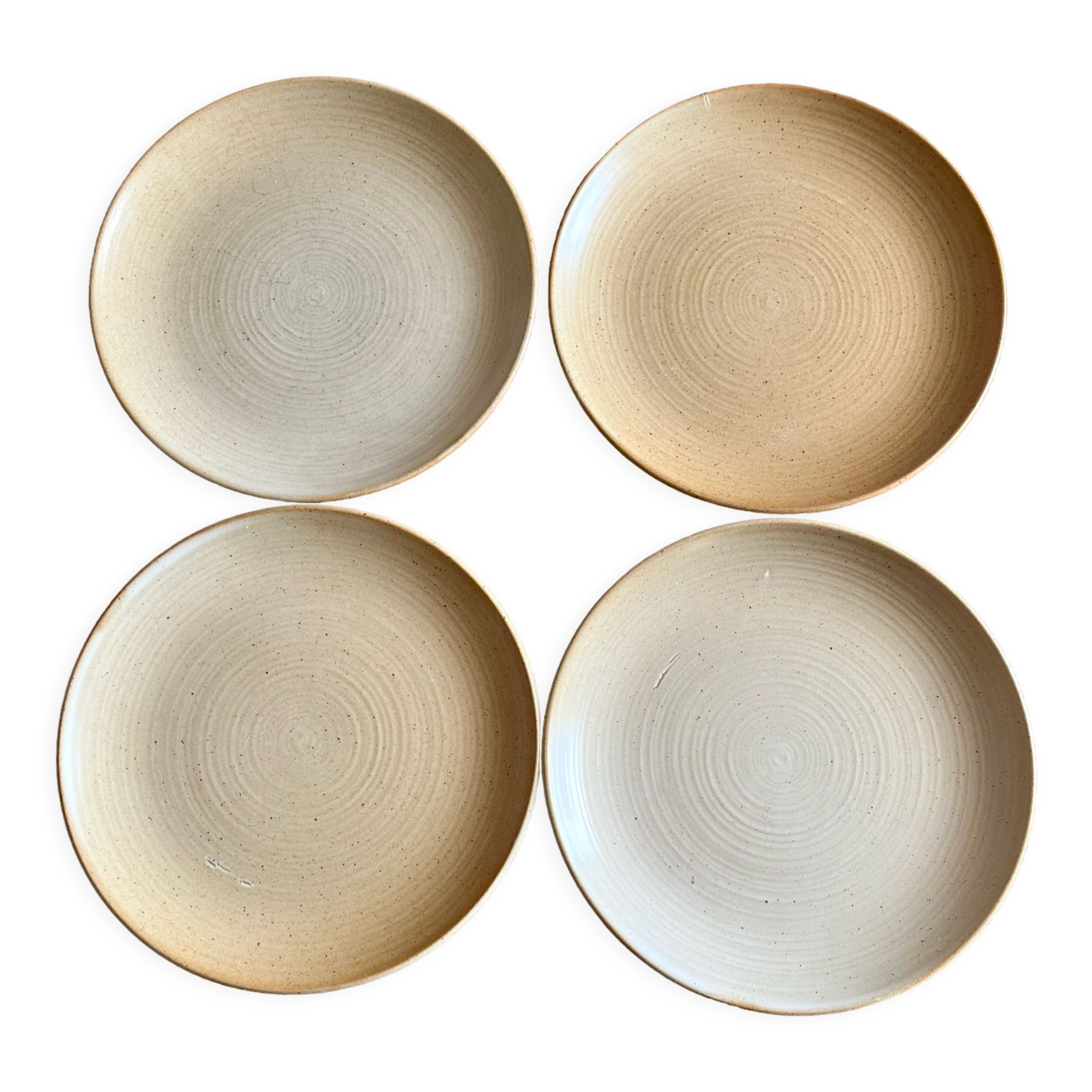 Set of 4 vintage stoneware plates
