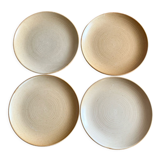 Lot de 4 assiettes en grès vintage