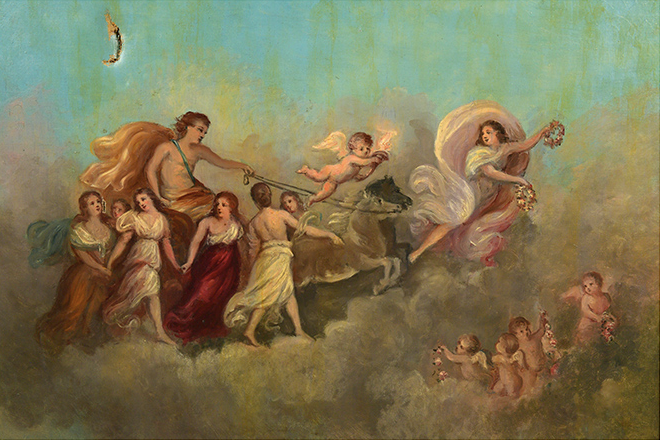 Pair of paintings Venus and Apollo