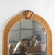 Pair of rattan and copper mirrors