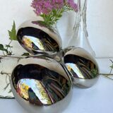 Silver metal serving dish