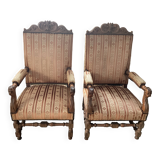 2 fauteuils Louis XIII