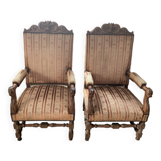 2 fauteuils Louis XIII