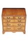 Antique wooden secretary desk – drop-down, leather, key