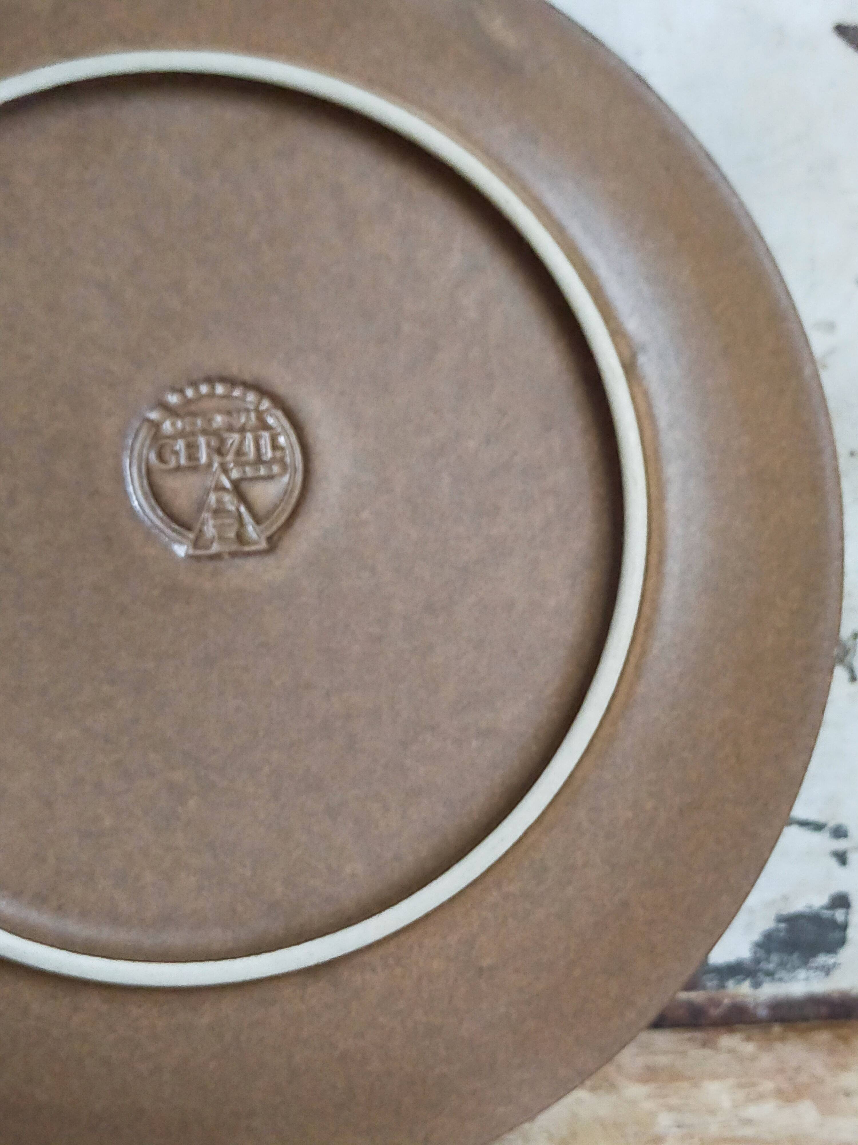 Six original vintage gerzit west germany stoneware plates