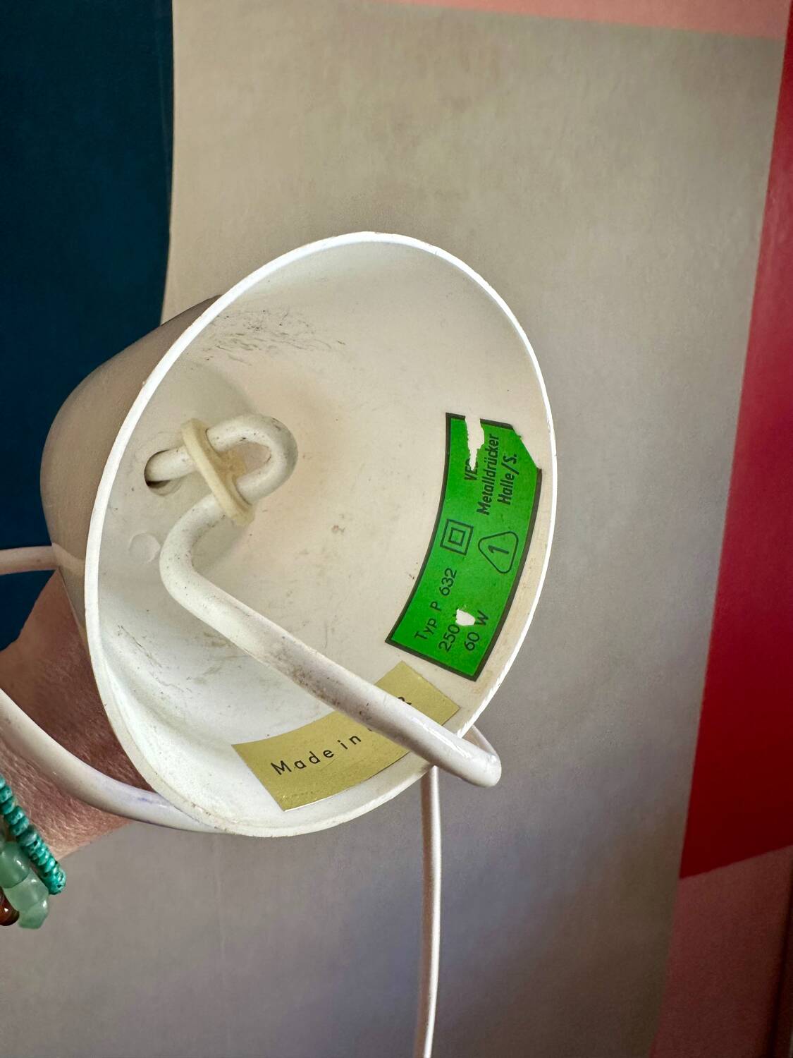 Vintage 70s red ball chandelier