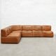 Modular canapé De Sede 'DS-15' in patinated cognac leather, Switzerland 1970