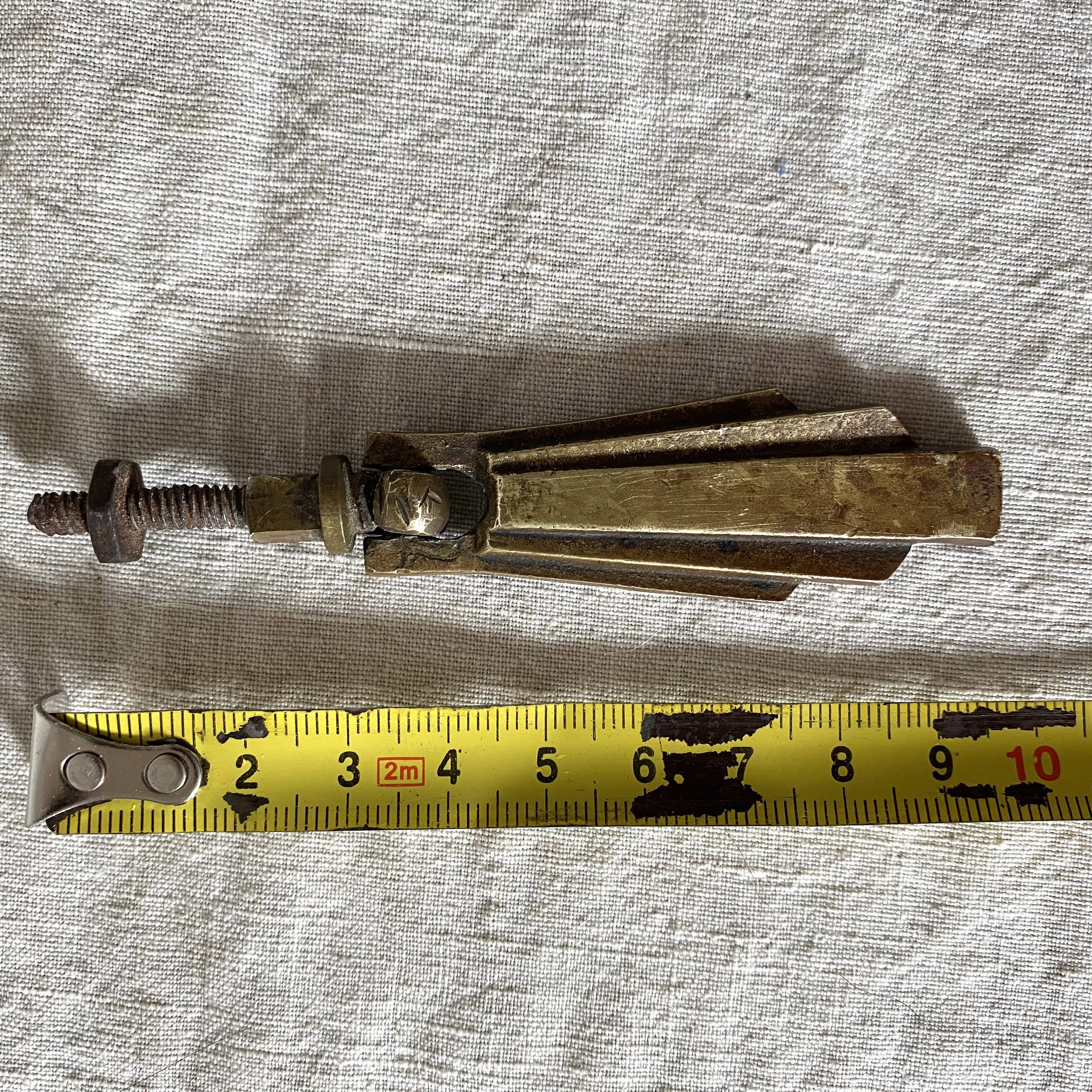 Door knob, art deco furniture handle in brass