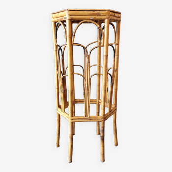 Vintage bamboo pedestal table.