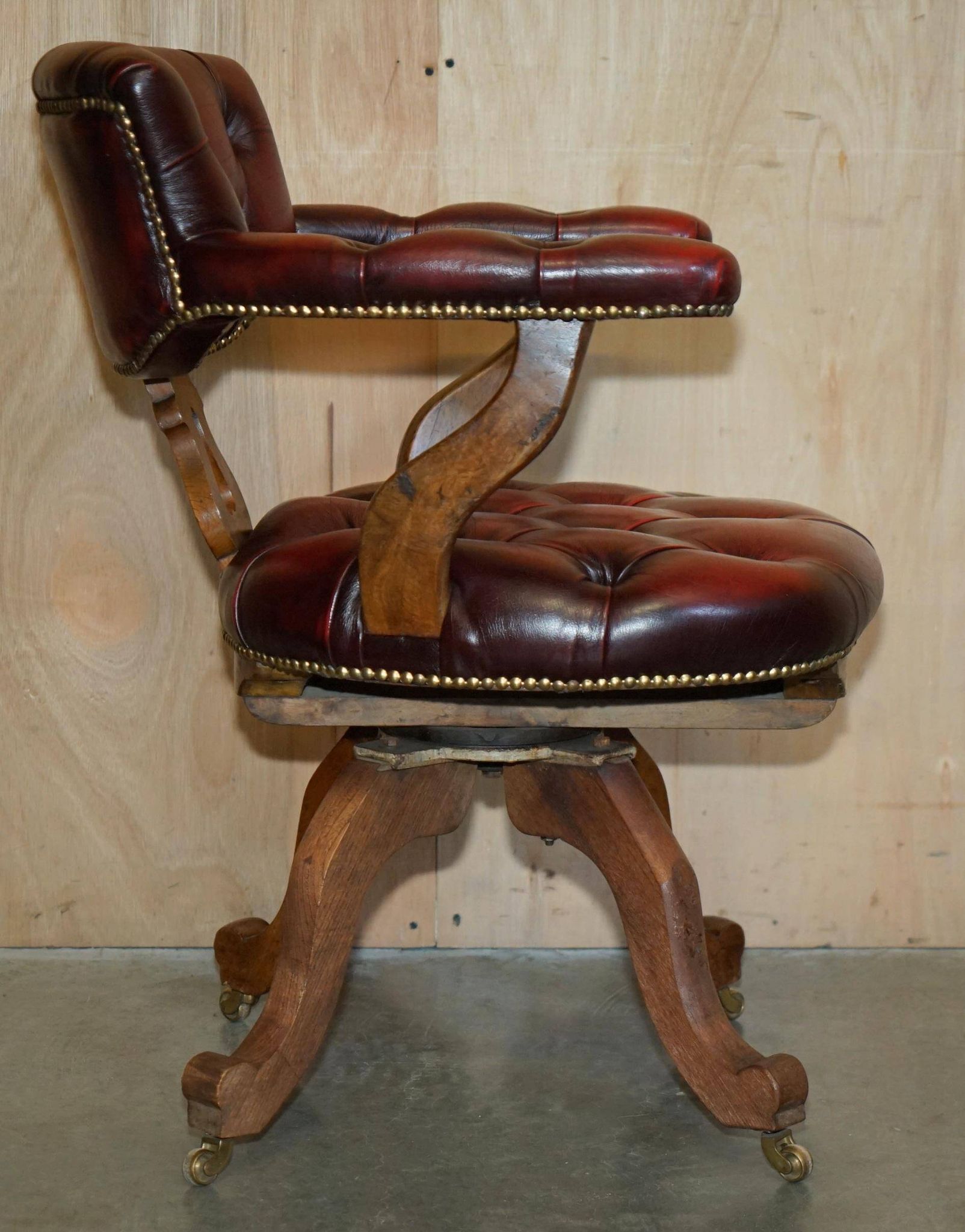 Victorian Chesterfield leather captain's chair