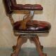Chaise de capitaine Chesterfield victorienne en cuir