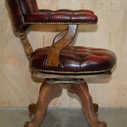 Victorian Chesterfield leather captain's chair