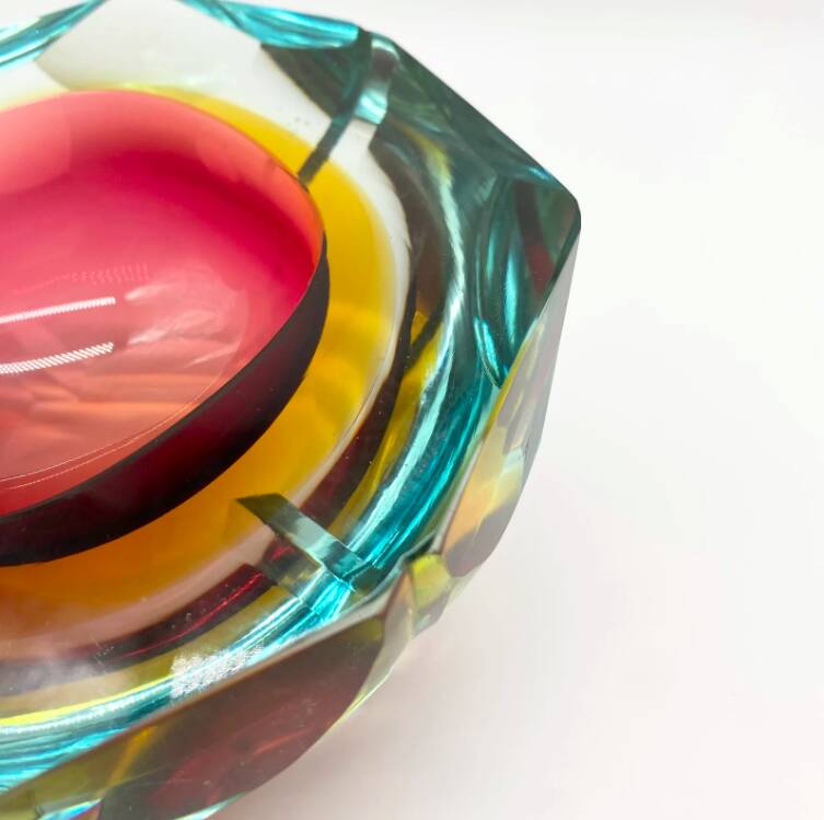 "Rainbow Sommerso" ashtray / Murano, 1960s