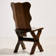 Brutalist oak dining set, set of 7.