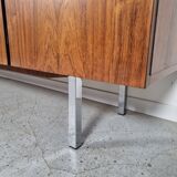 Scandinavian row in rosewood and chrome, 60s