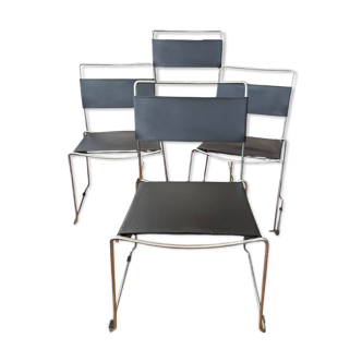 4 chaises Jodi par Sintesi, 1980