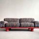 Vintage Italian Sofa from Rossi di Albizzate in Leather and Fabric, Rare Model Designed by Carlo Bar