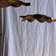 Very large wavy flat leaf suspension in smooth teak D:60