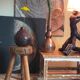Tripod side stool solid wood Art-popular vintage