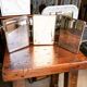 Bevelled triptych barber mirror 57x16cm