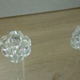 Pair of diamond crystal candle holders