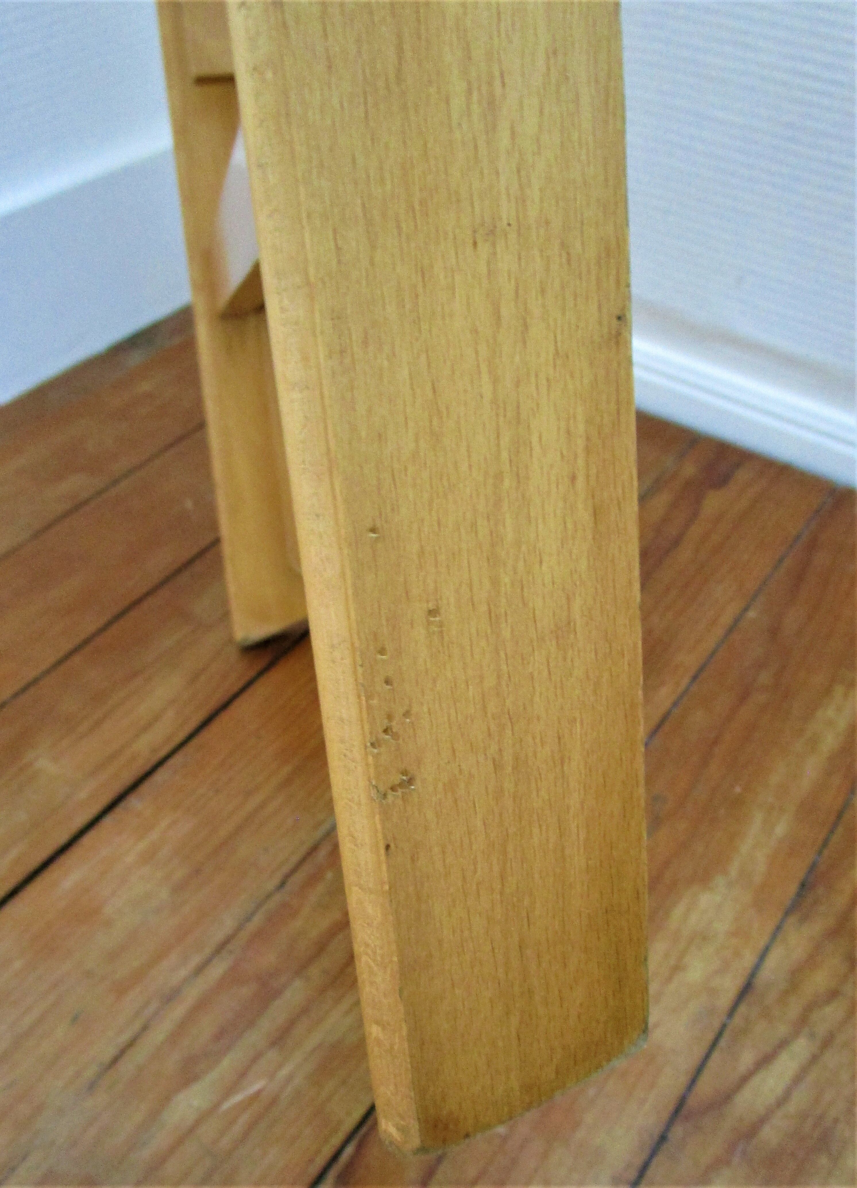 Pair of folding chairs solid wood vintage slats
