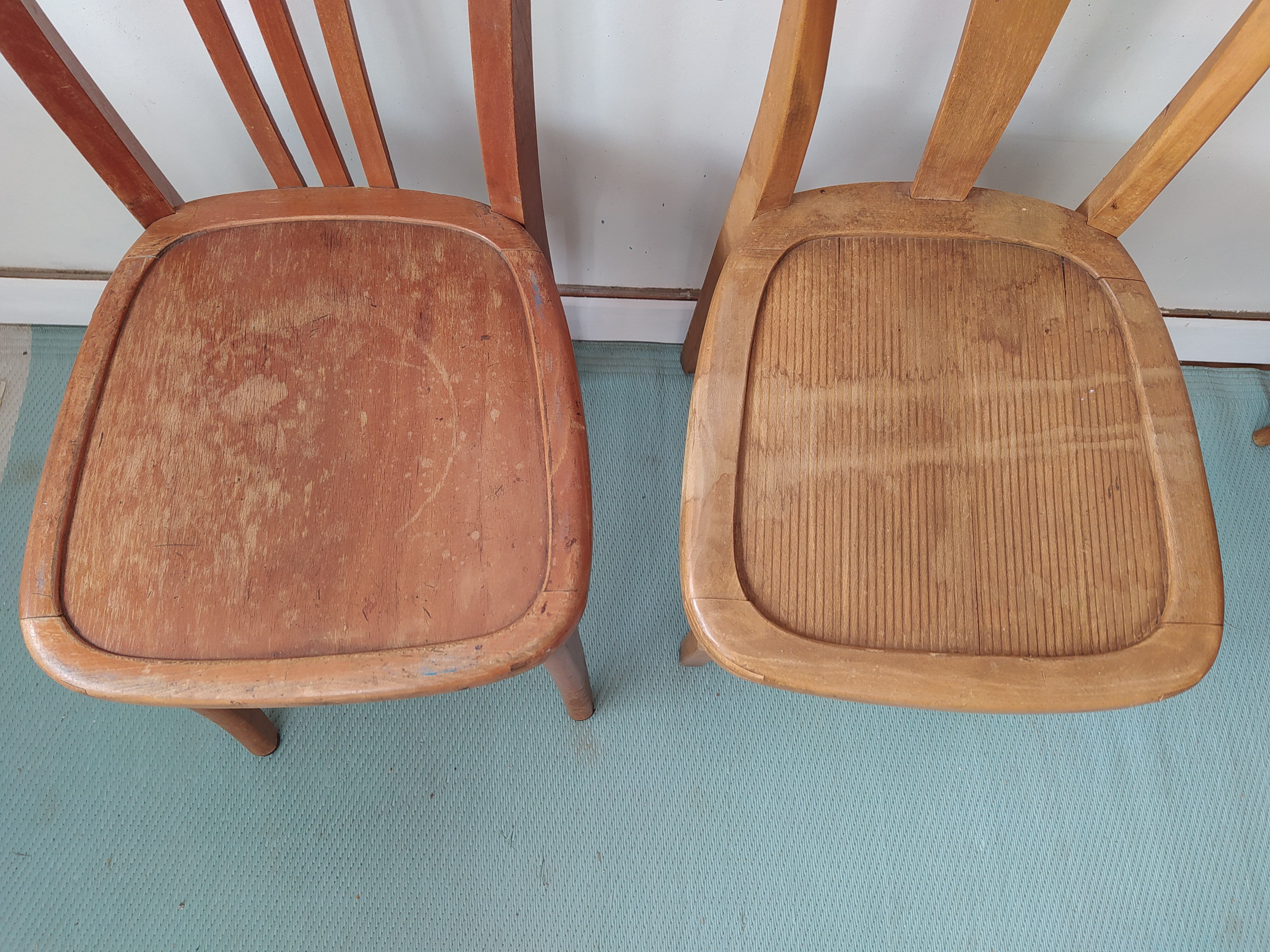 Pair of wooden bistro chairs