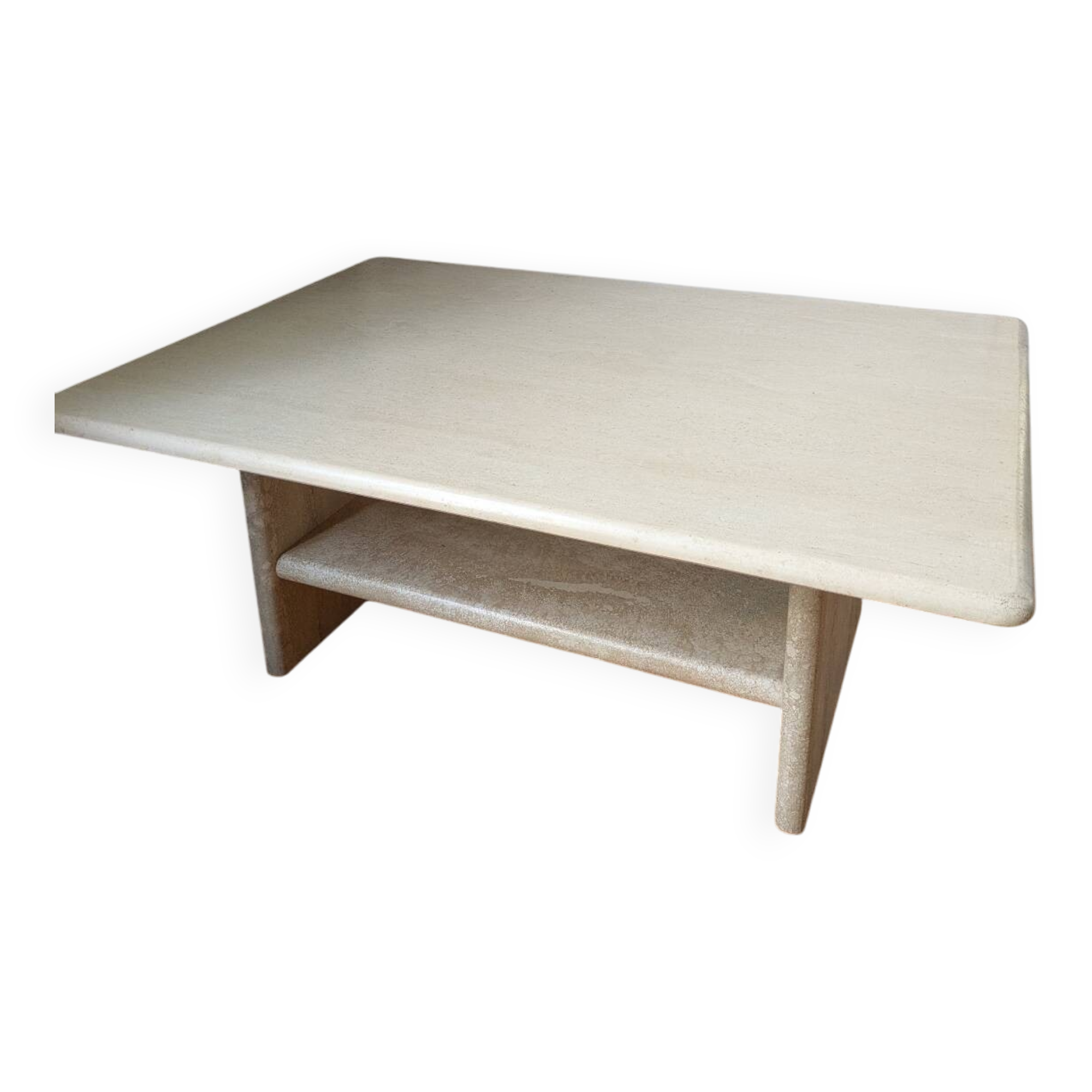 Vintage coffee table in travertine