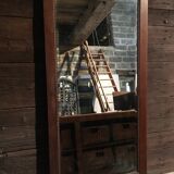 Bevelled oak mirror 154x79cm