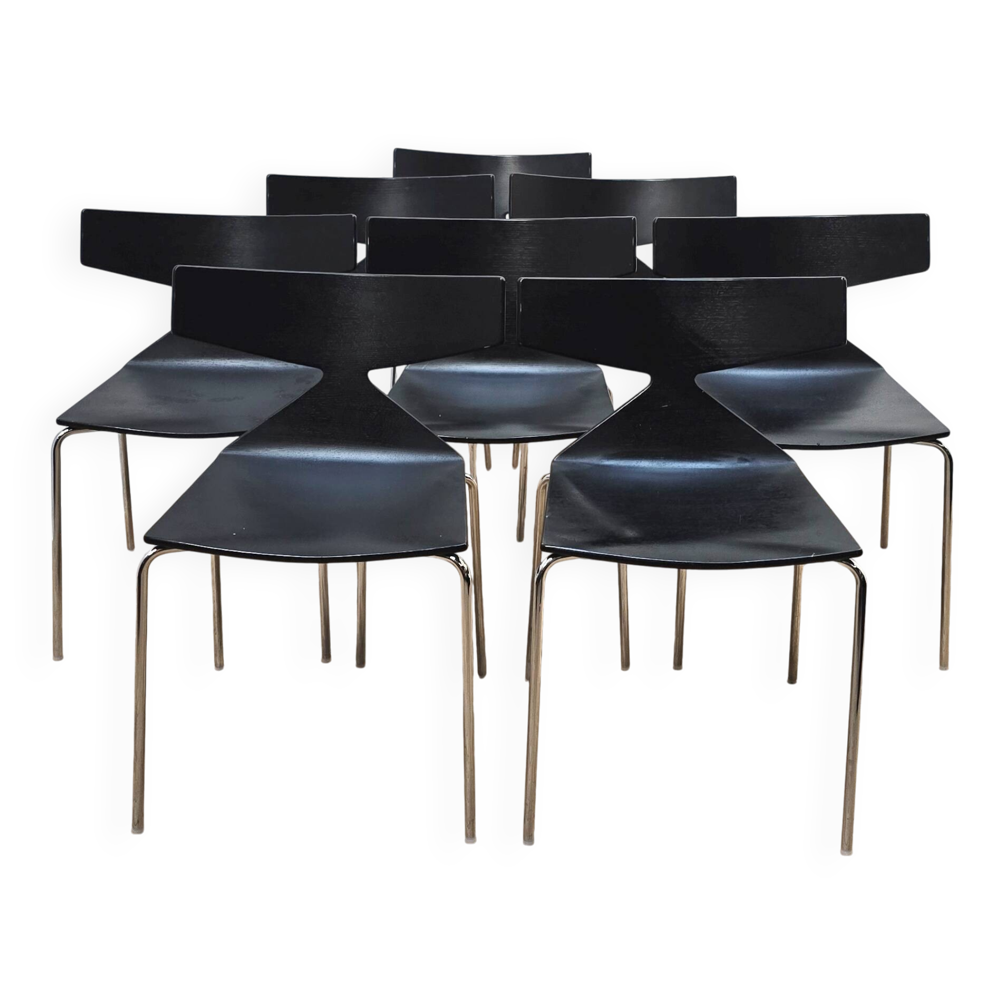 Set of 8 Saya dining chairs, Arper