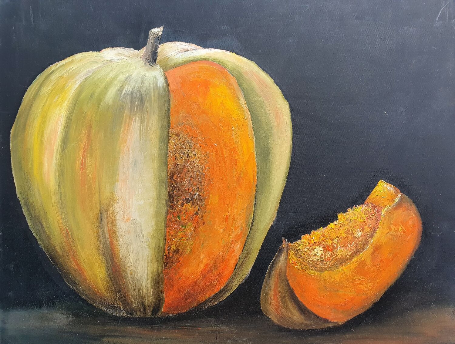 Tableau nature morte la citrouille de k kainer