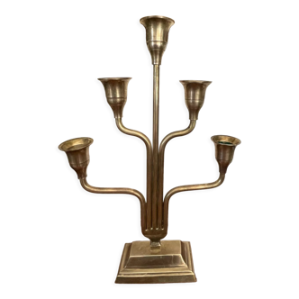 Art deco brass chandelier