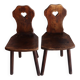 Pair of antique Alsatian wooden chairs