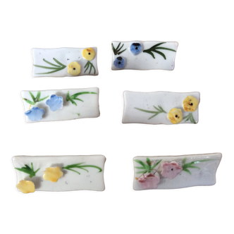 6 porcelain knife holders