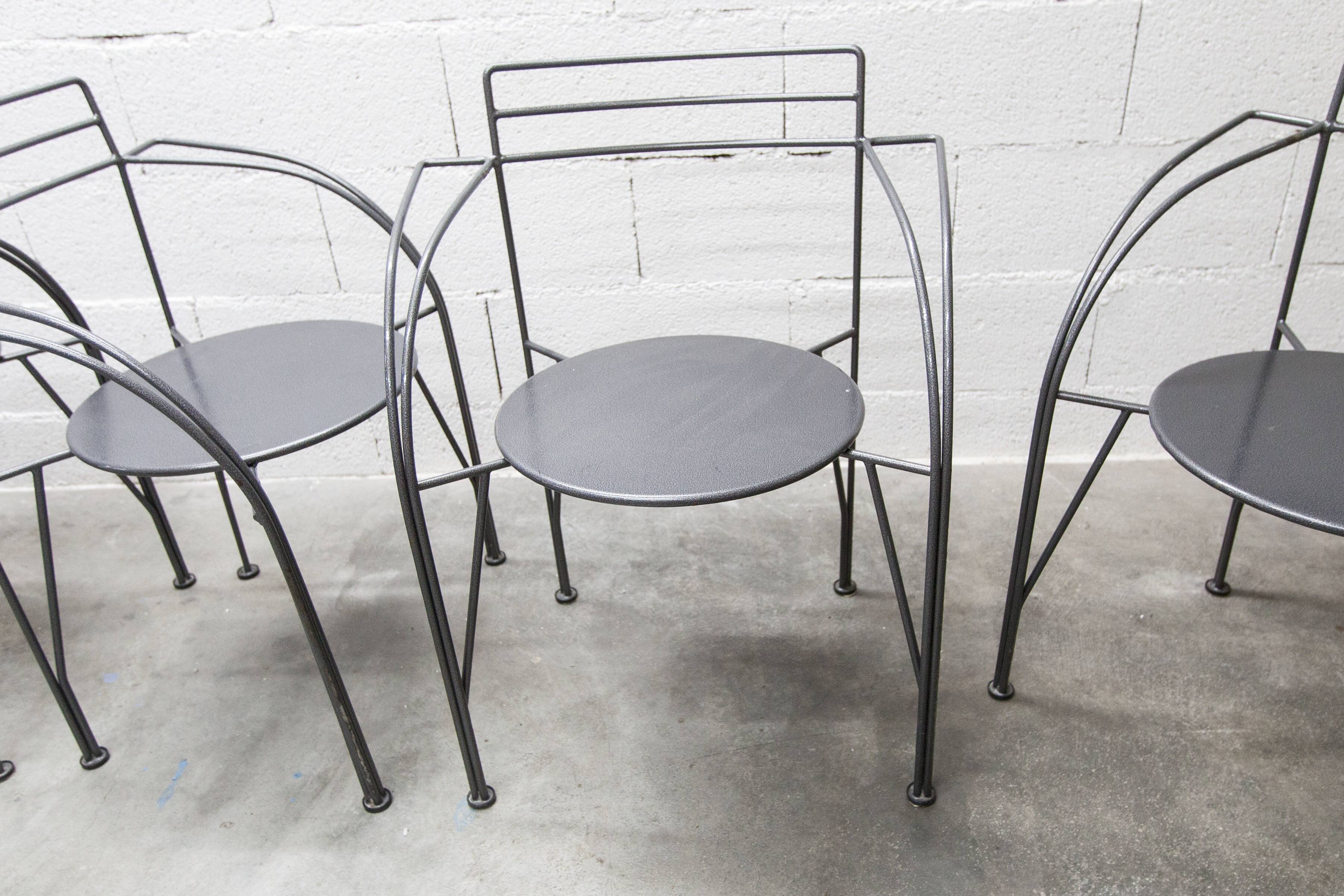 Set of 6 "Silver Moon" armchairs by Pascal Mourgue 1985