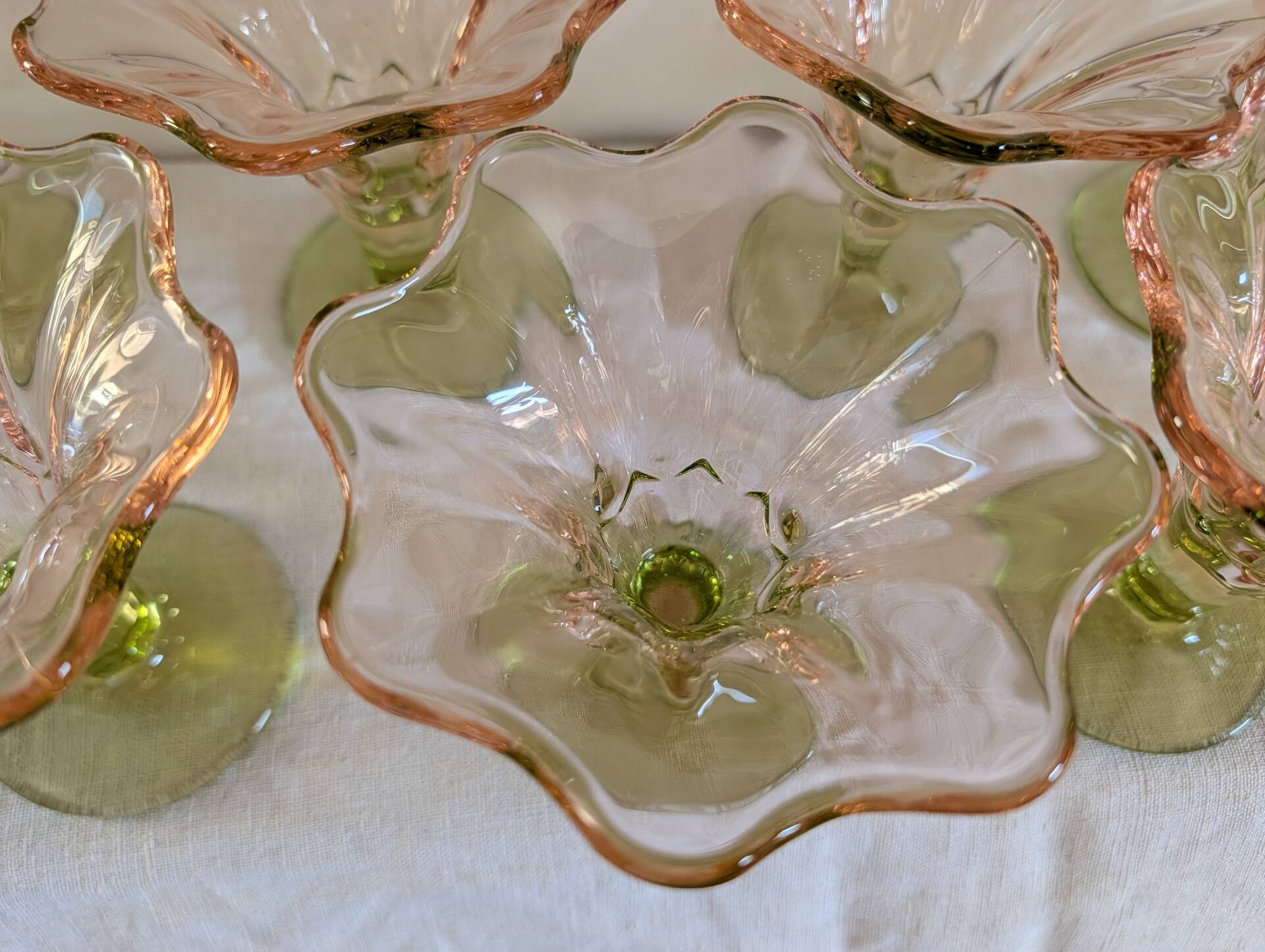 11 two-tone La Rochère cups, 1960s-70s