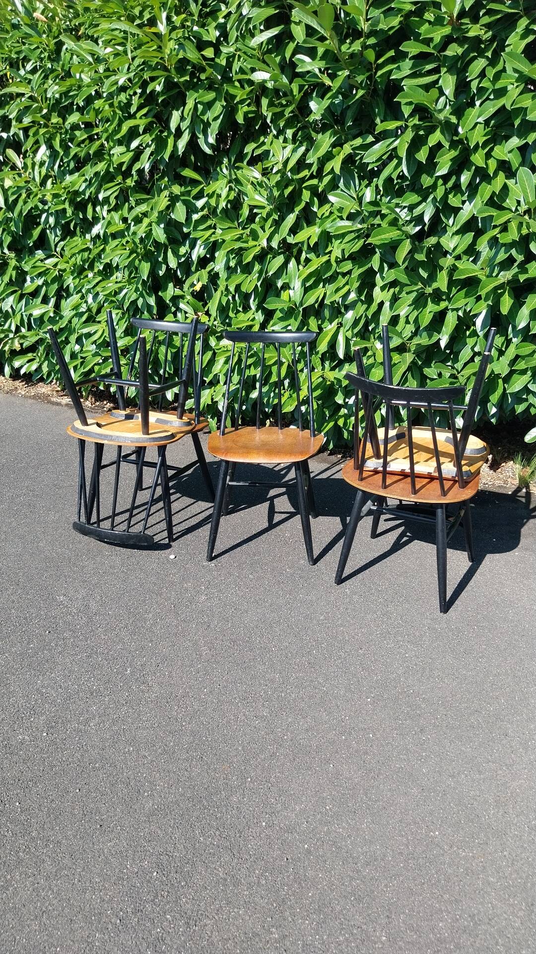 5 chaises Asko Finlande scandinave années 60