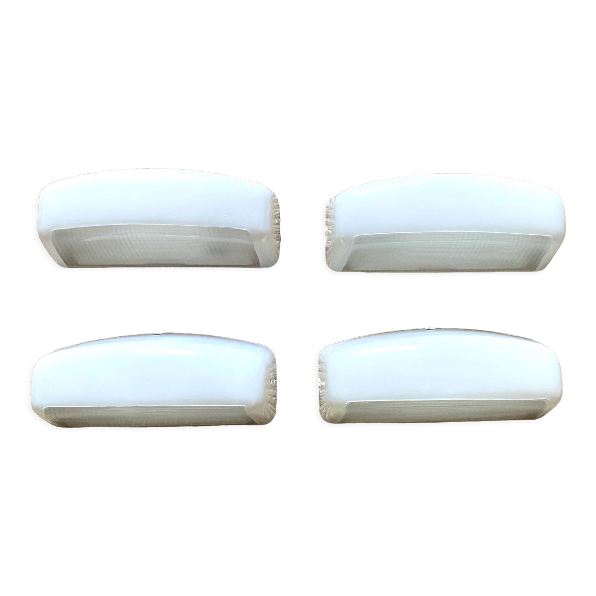 Holophane wall lamps and opaline glass 60s